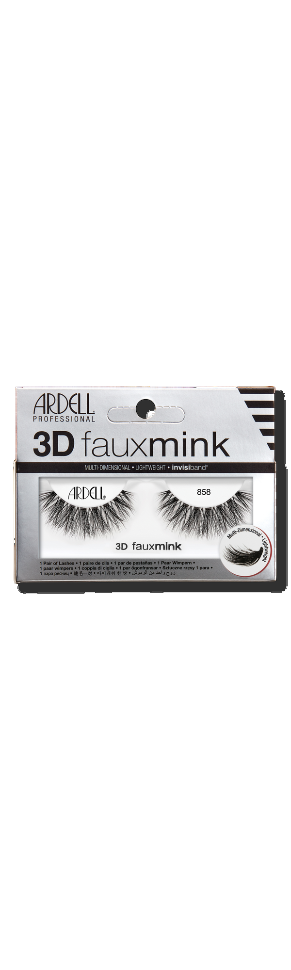 Ulta Ardell  3D Faux Mink #858 Multi-dimensional False Eyelash with Invisiband