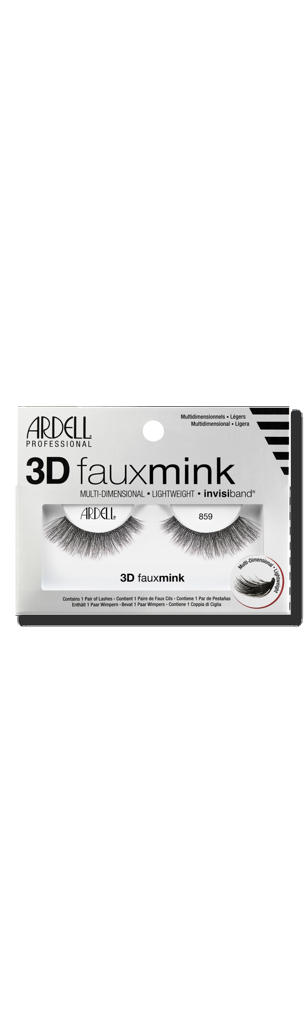 Ulta Ardell  3D Faux Mink #859 Multi-dimensional False Eyelash with Invisiband