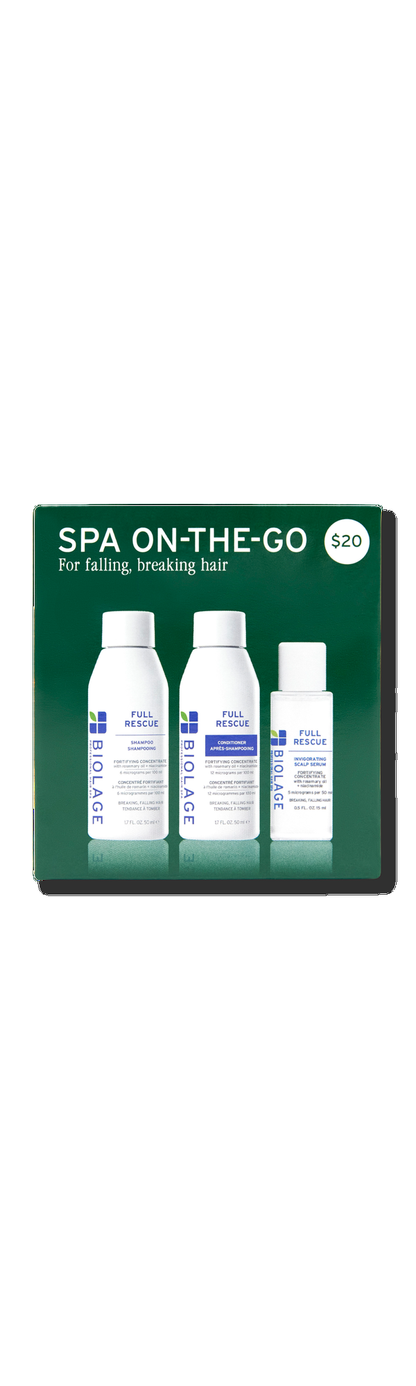 Ulta Biolage  Full Rescue Spa On-The-Go Minis Hair Kit
