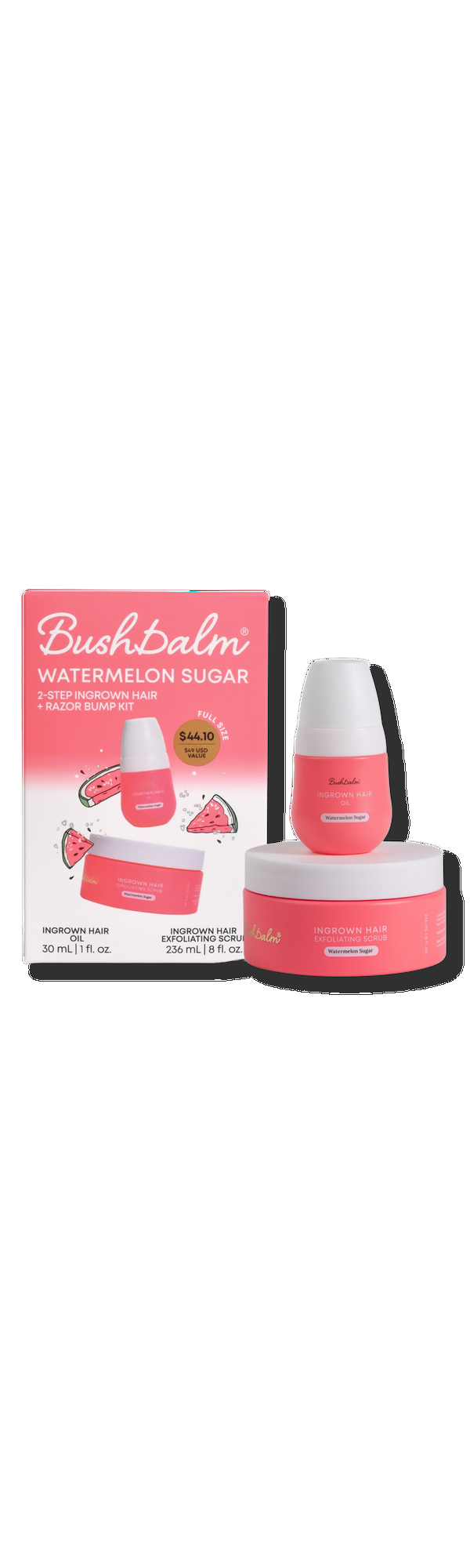 Ulta Bushbalm  Watermelon Sugar 2 Step Ingrown Hair & Razor Bump Kit