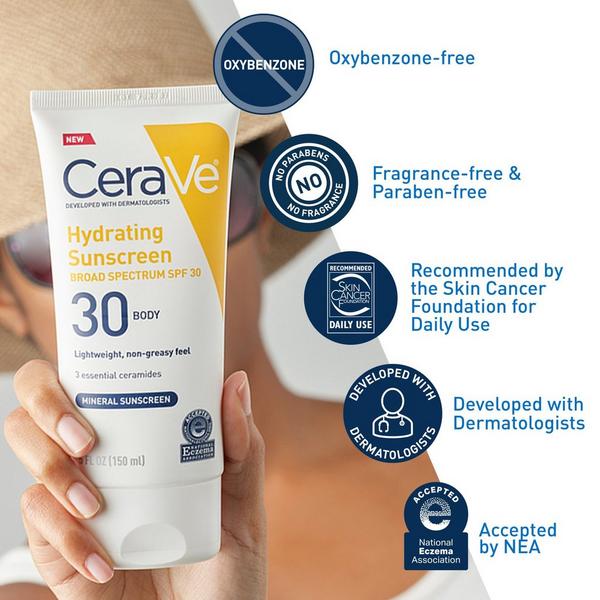 Ulta CeraVe  Hydrating Mineral Sunscreen SPF 30 Body Lotion