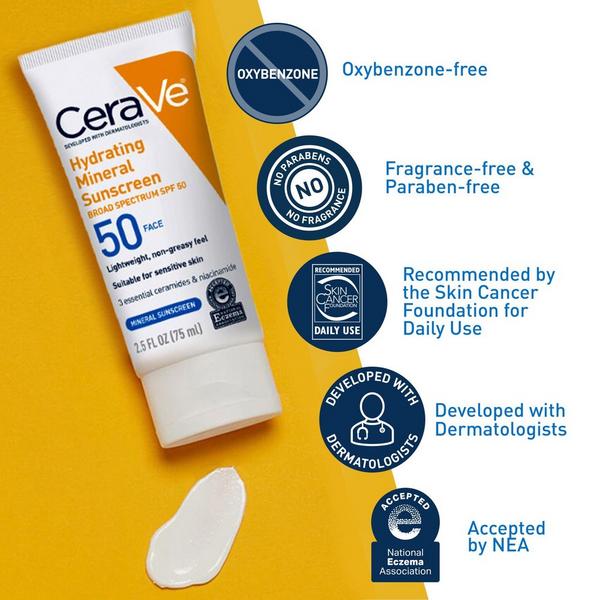 Ulta CeraVe  Hydrating Mineral Sunscreen SPF 50 Face Lotion