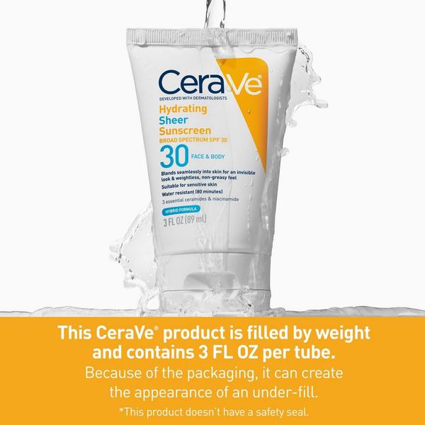 Ulta CeraVe  Hydrating Sheer Sunscreen SPF 30 Face & Body Lotion