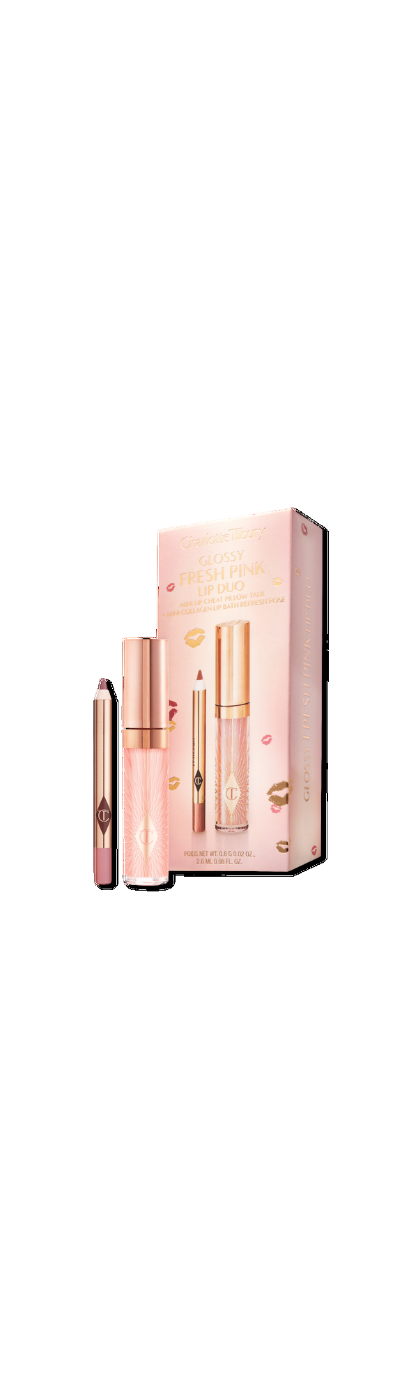 Ulta Charlotte Tilbury  Mini Glossy Pink Lip Gloss + Lip Liner Set