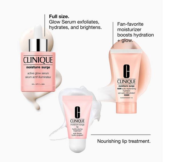 Ulta Clinique  Active Glow Moisture Surge Skincare Set