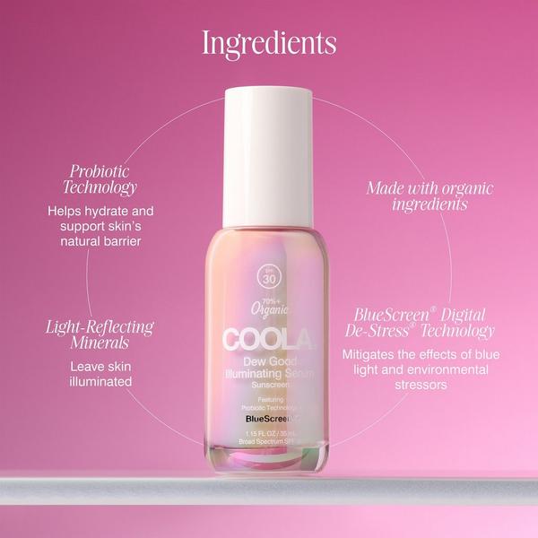 Ulta COOLA  Dew Good Illuminating Serum Sunscreen With Probiotic Technology SPF 30