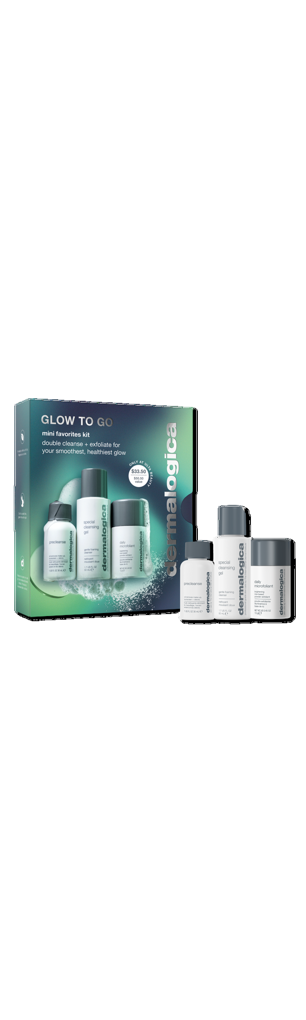 Ulta Dermalogica  Glow to Go Mini Favorites Skincare Kit