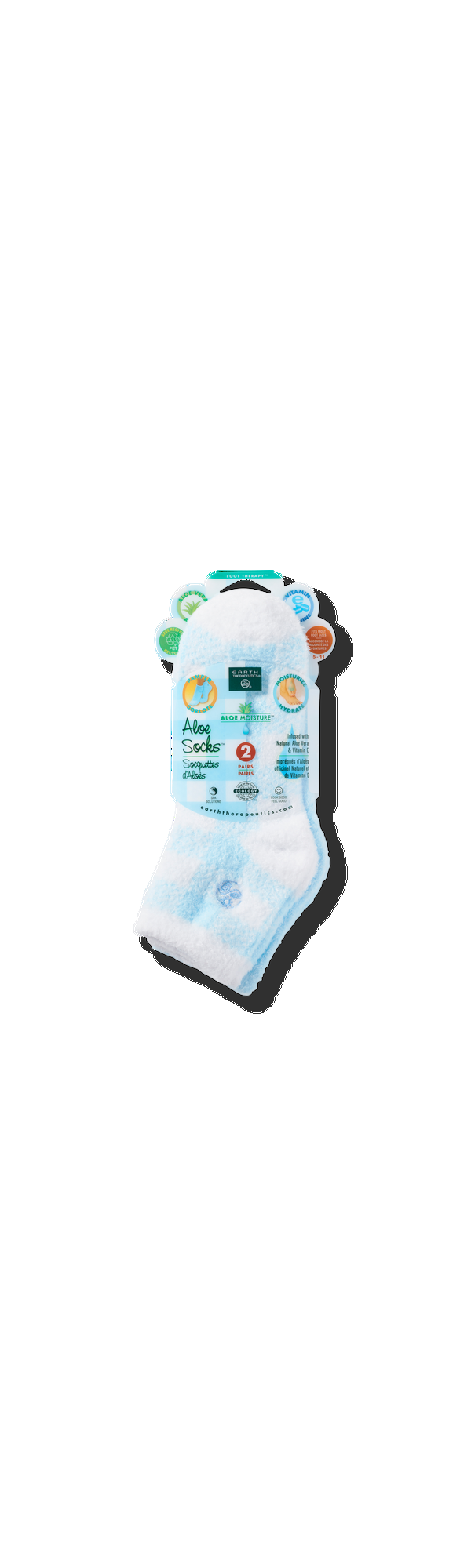 Ulta Earth Therapeutics  Plaid & Solid Blue Aloe Socks