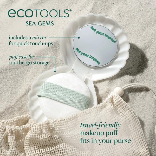Ulta EcoTools  Sea Gems Pearl Powder Puff + Travel Case