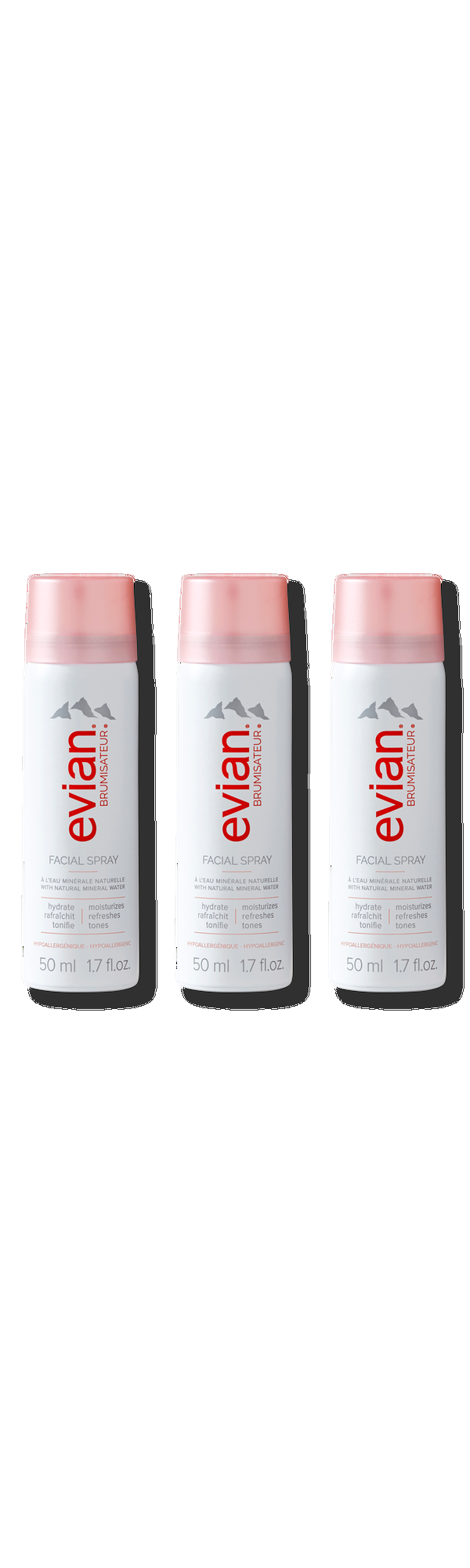 Ulta Evian Mineral Spray  Natural Mineral Water Facial Spray Travel Trio