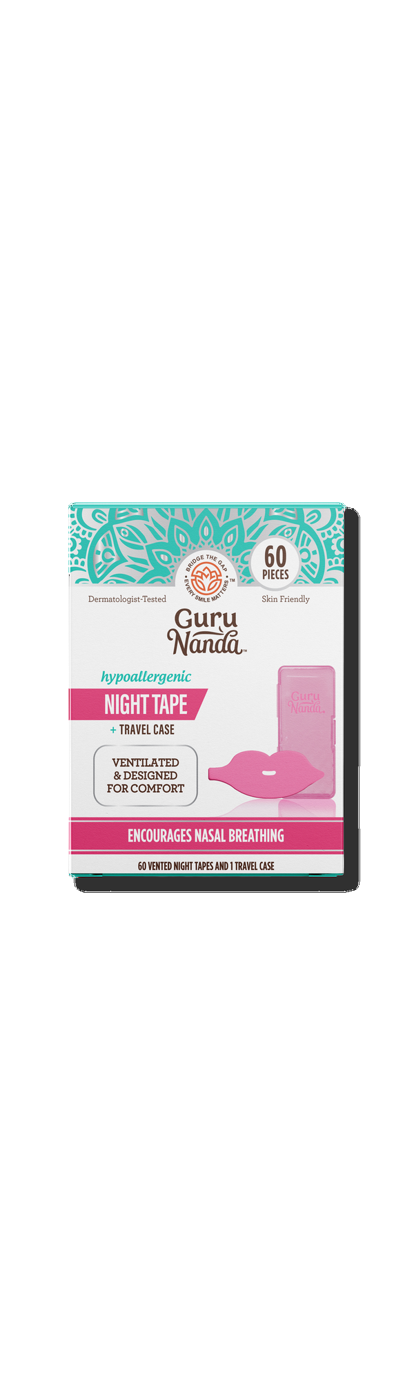 Ulta GuruNanda  Hypoallergenic Pink Night Tape + Travel Case