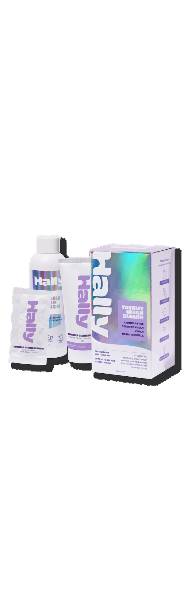 Ulta HALLY  Totally Clean Bleach Premium Hair Lightening Kit