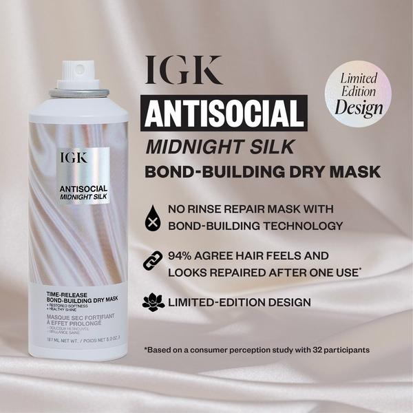 Ulta IGK  Limited Edition Antisocial Midnight Silk Bond-Building Repair Dry Hair Mask