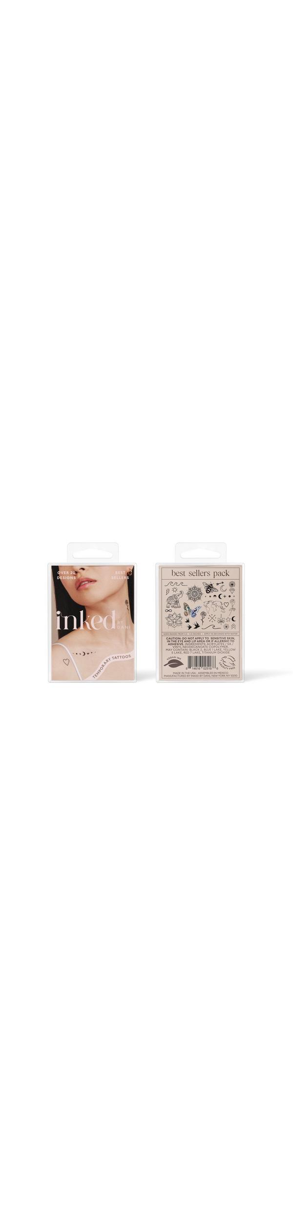 Ulta Inked by Dani  Best Sellers Temporary Tattoo Pack