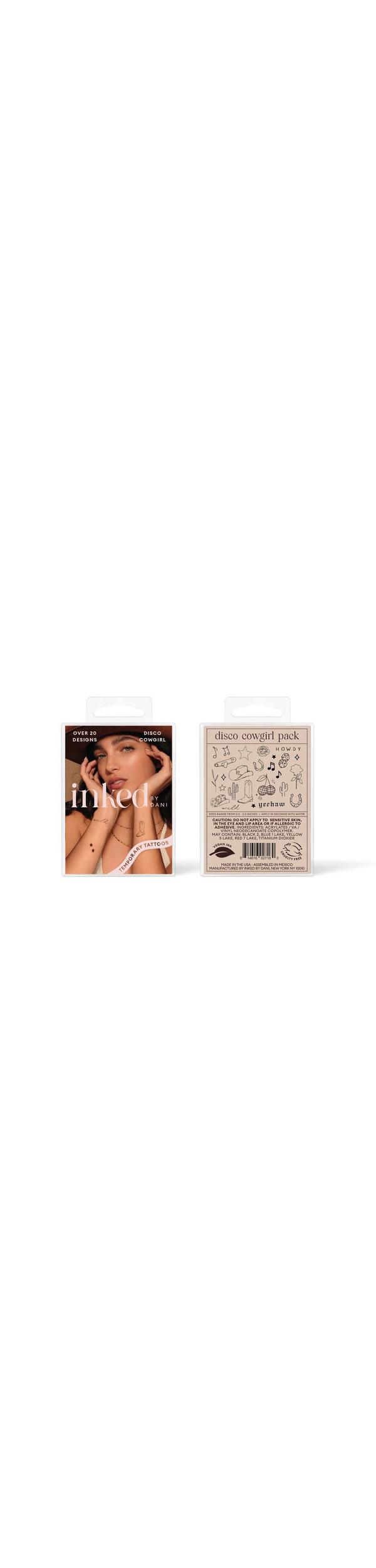 Ulta Inked by Dani  Disco Cowgirl Temporary Tattoo Pack