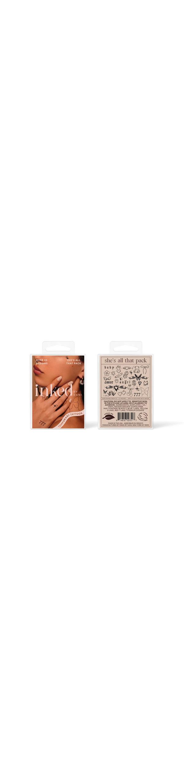 Ulta Inked by Dani  She's All That Temporary Tattoo Pack