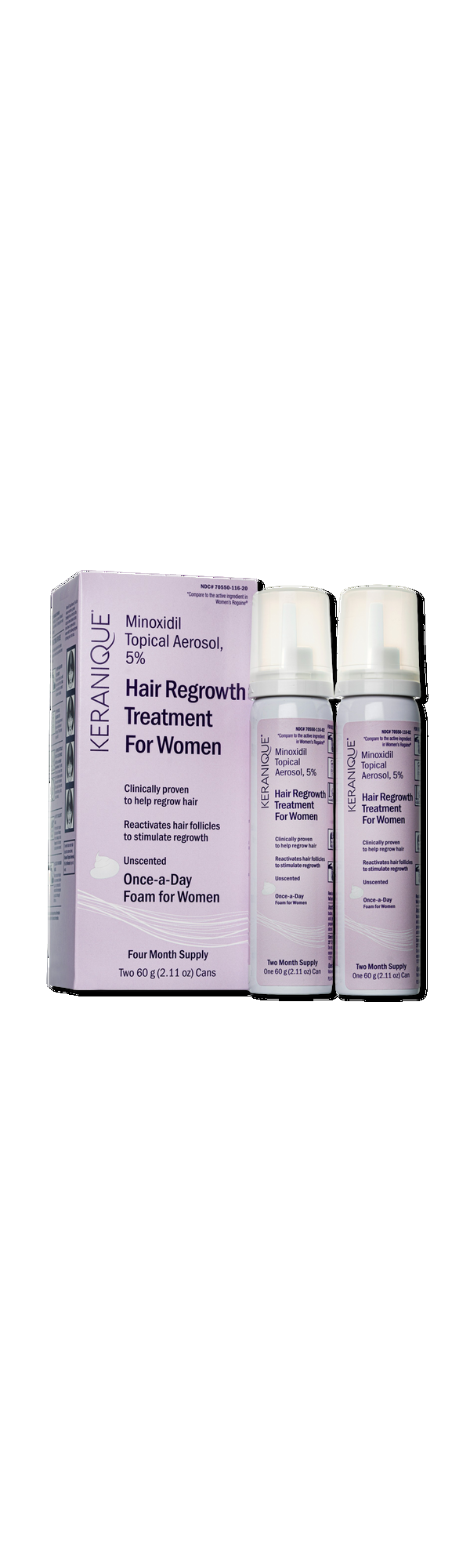Ulta Keranique  Hair Regrowth Treatment 5% Minoxidil Foam 2 Pack