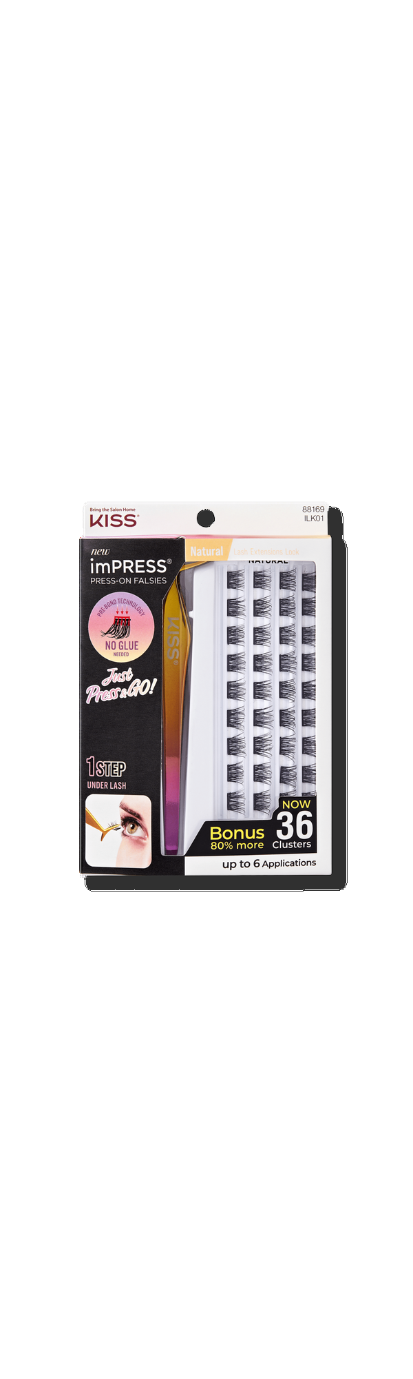 Ulta Kiss  imPRESS Falsies Press On Self Adhesive Natural Lash Clusters Kit