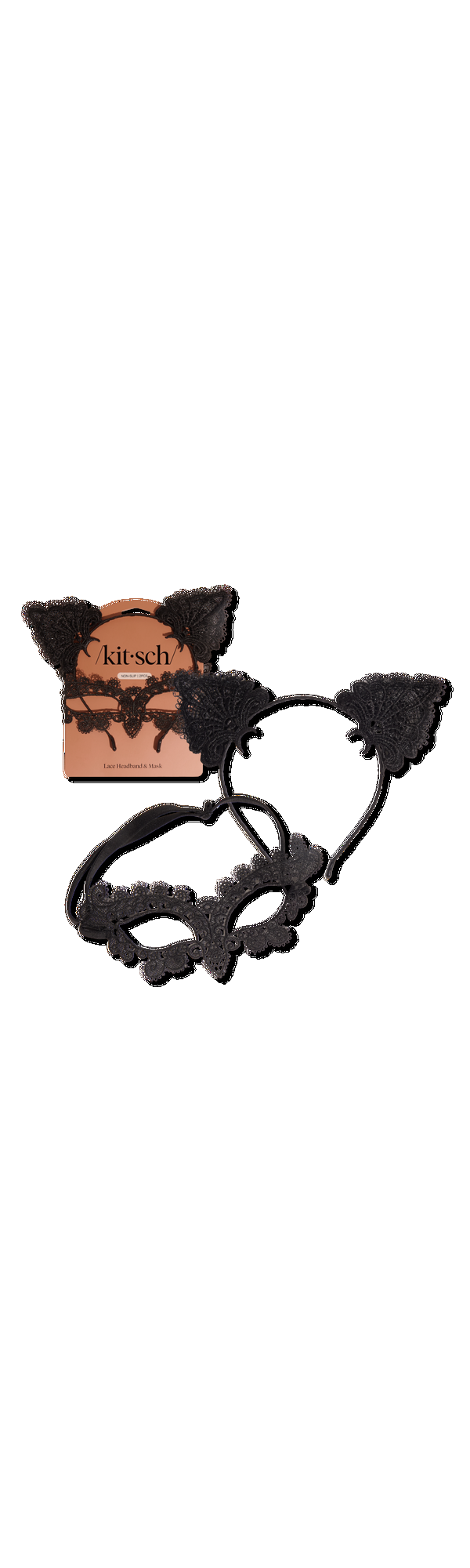 Ulta Kitsch  Lace Headband & Mask 2 Piece Set - Black Cat
