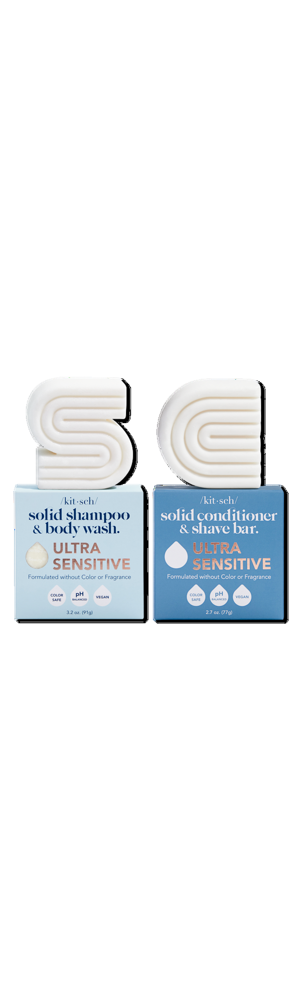 Ulta Kitsch  Ultra Sensitive Solid Shampoo & Body Wash and Conditioner & Shave Bar Combo Pack