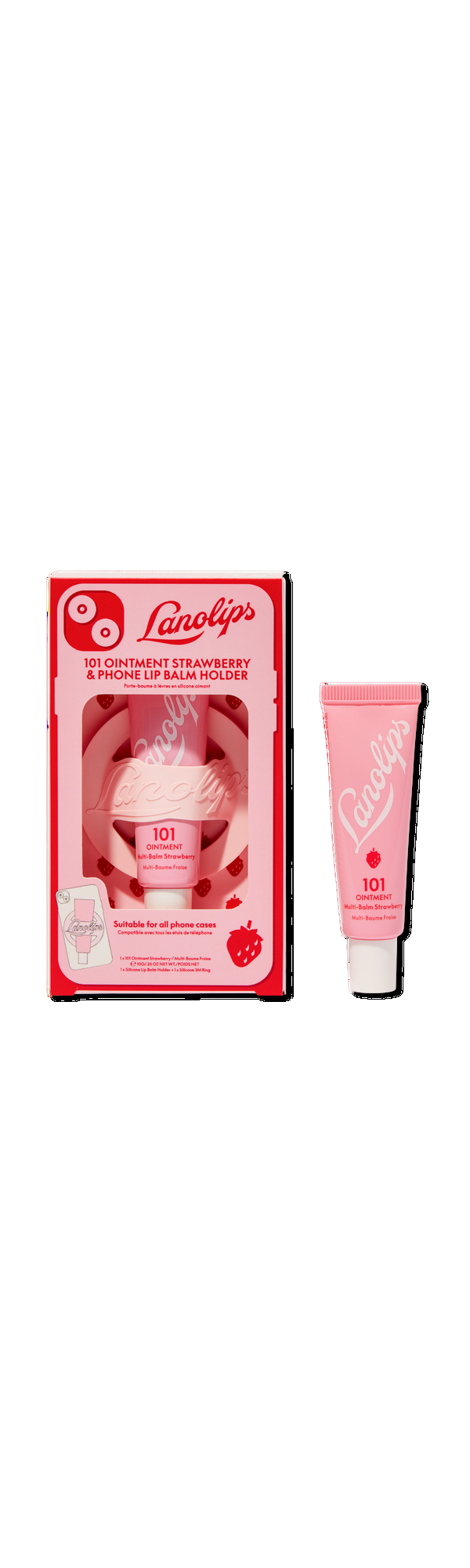 Ulta Lanolips  101 Ointment Strawberry & Phone Lip Balm Holder