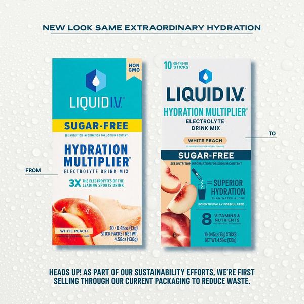 Ulta LIQUID I.V.  Hydration Multiplier Electrolyte Drink Mix Sugar Free White Peach