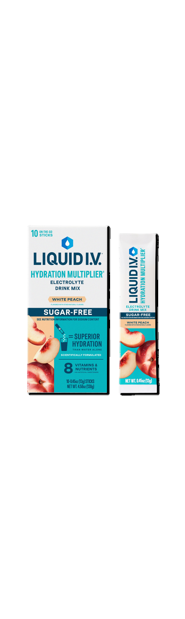 Ulta LIQUID I.V.  Hydration Multiplier Electrolyte Drink Mix Sugar Free White Peach