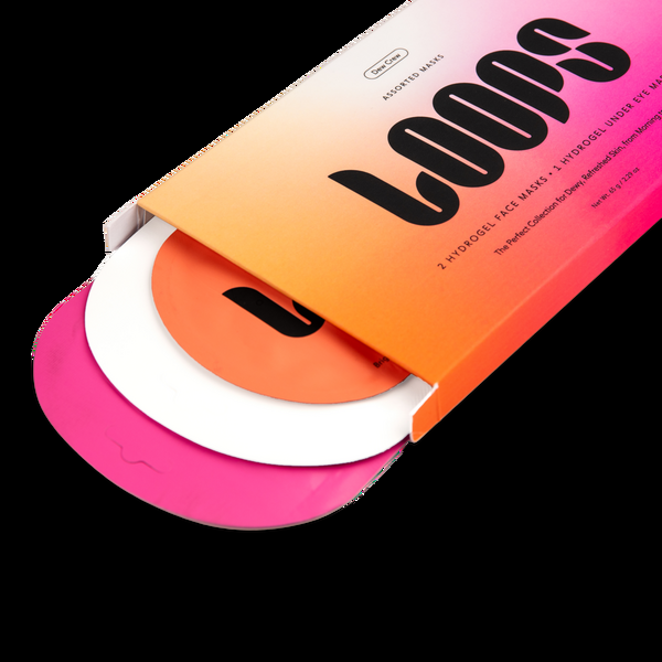 Ulta LOOPS  Dew Crew Hydrogel Face & Eye Mask 3 Piece Set