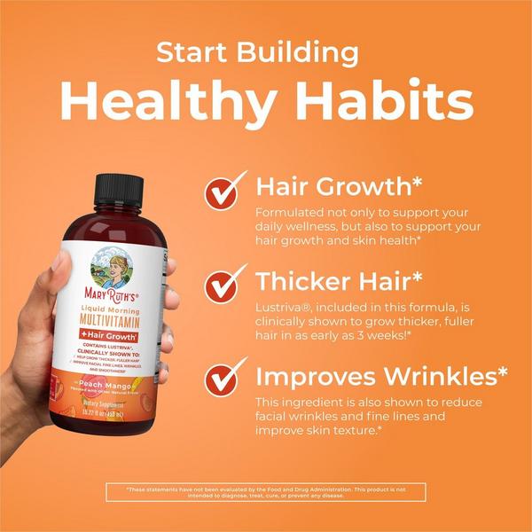 Ulta MaryRuth's  Liquid Morning Multivitamin + Hair Growth Peach Mango