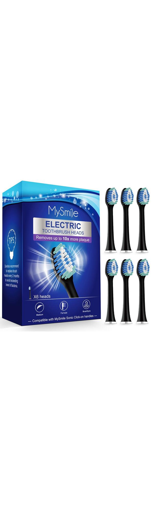 Ulta MySmile  Elite Sonic Toothbrush Replacement Heads (6 Pack)