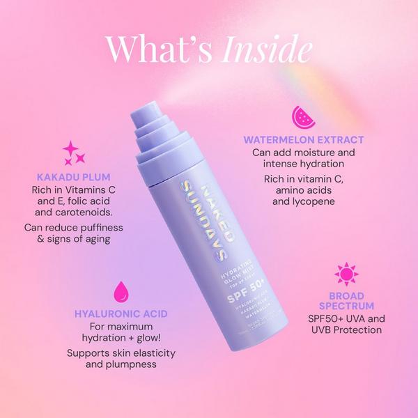 Ulta Naked Sundays  Hydrating Glow Mist Setting Spray SPF 50+