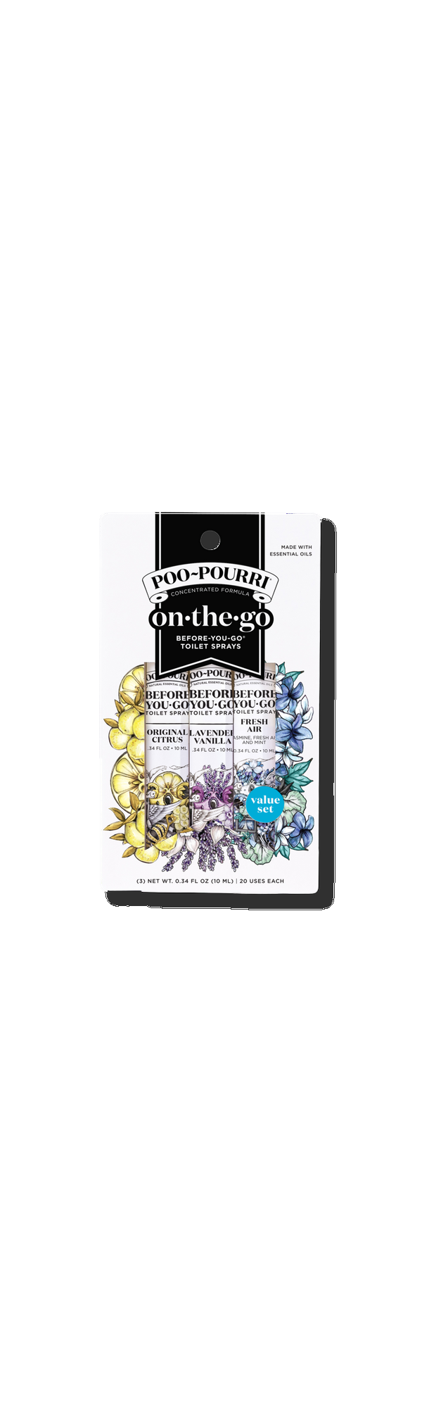 Ulta Poo~Pourri  Fresh Air On-The-Go 3 Pack Before-You-Go Toilet Spray Travel Size Set