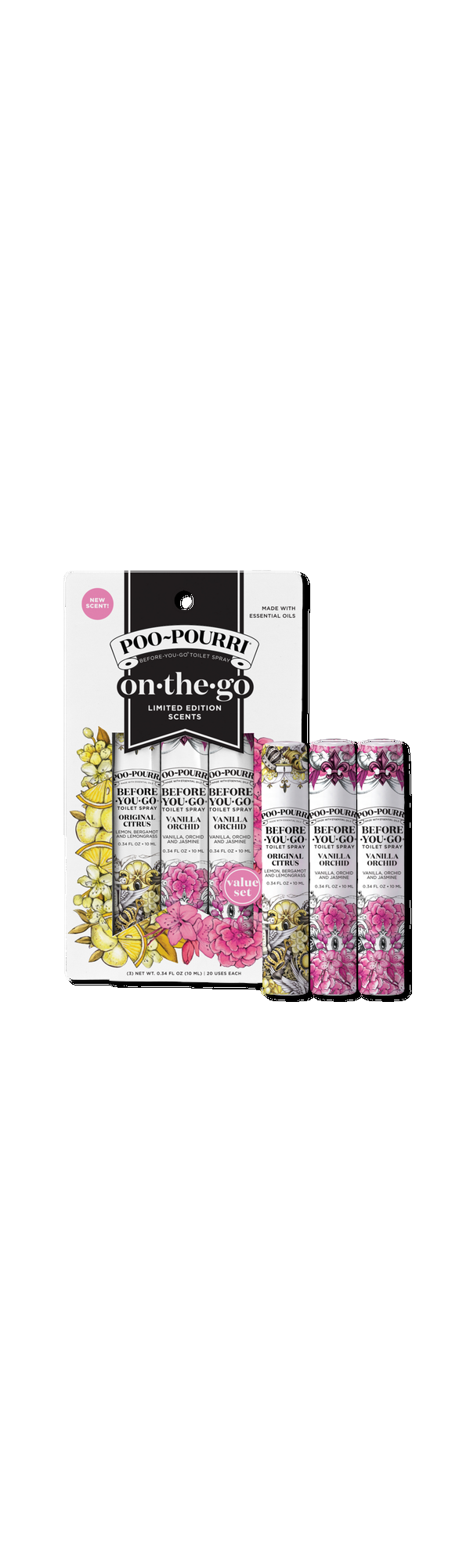 Ulta Poo~Pourri  Vanilla Orchid On-The-Go 3 Pack Before-You-Go Toilet Spray Travel Set