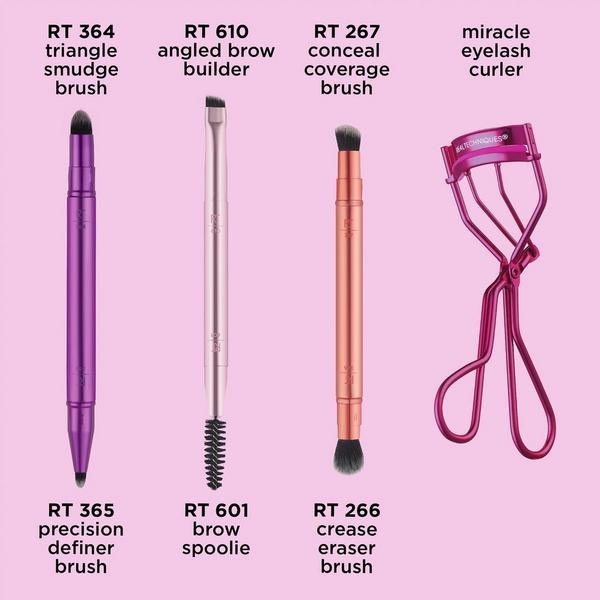 Ulta Real Techniques  Double Time Makeup Brush + Lash Curler Set