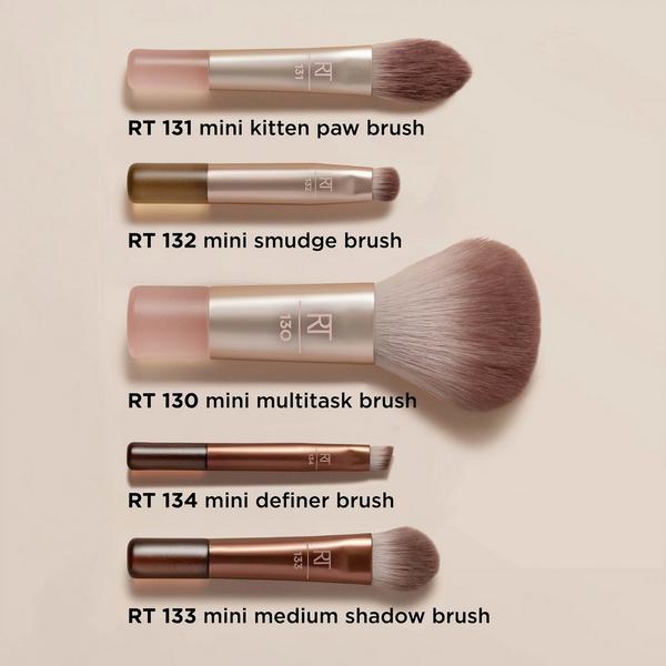 Ulta Real Techniques  New Nudes 2.0 On-The-Glow Mini Brush Set + Mirrored Compact