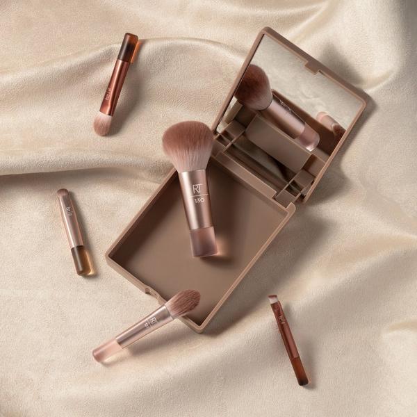 Ulta Real Techniques  New Nudes 2.0 On-The-Glow Mini Brush Set + Mirrored Compact