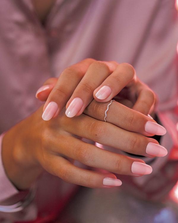 Ulta Red Carpet Manicure  Soft Gel Short Round Light Nude Nail Tips