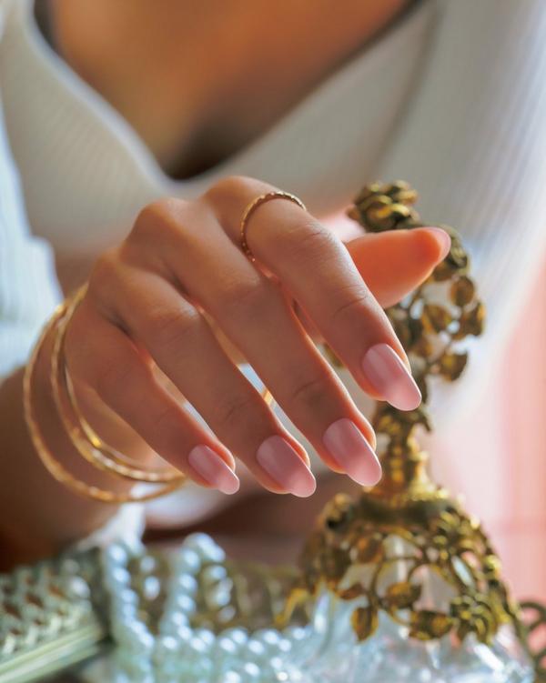 Ulta Red Carpet Manicure  Soft Gel Short Round Nude Nail Tips