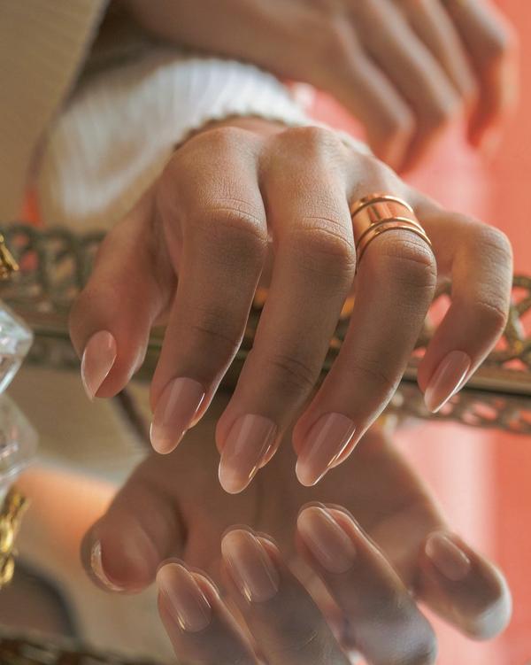 Ulta Red Carpet Manicure  Soft Gel Short Round Pink Nude Nail Tips