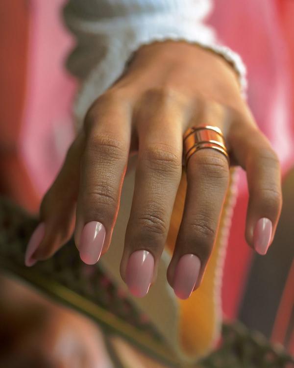 Ulta Red Carpet Manicure  Soft Gel Short Round Pink Nude Nail Tips