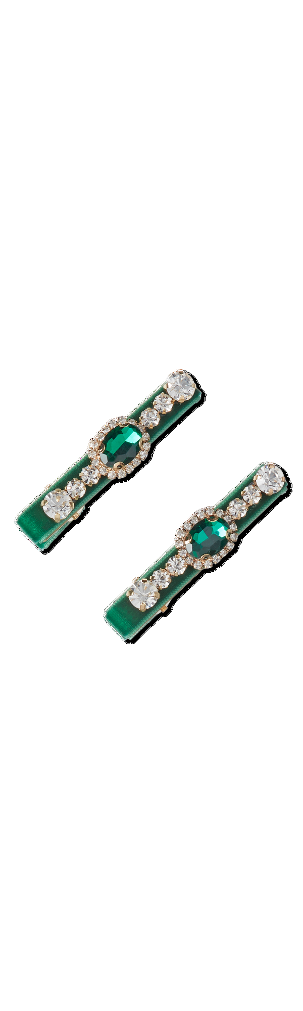 Ulta Scünci  Wicked Green Velvet-Wrapped Salon Clips With Stones
