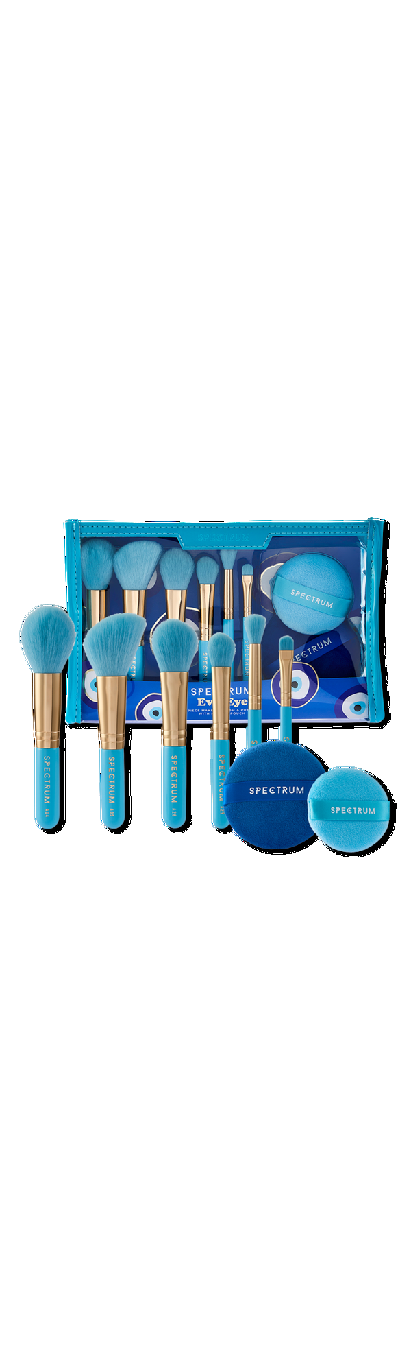 Ulta Spectrum  Evil Eye 8 Piece Travel Makeup Brush and Velvet Puff Set