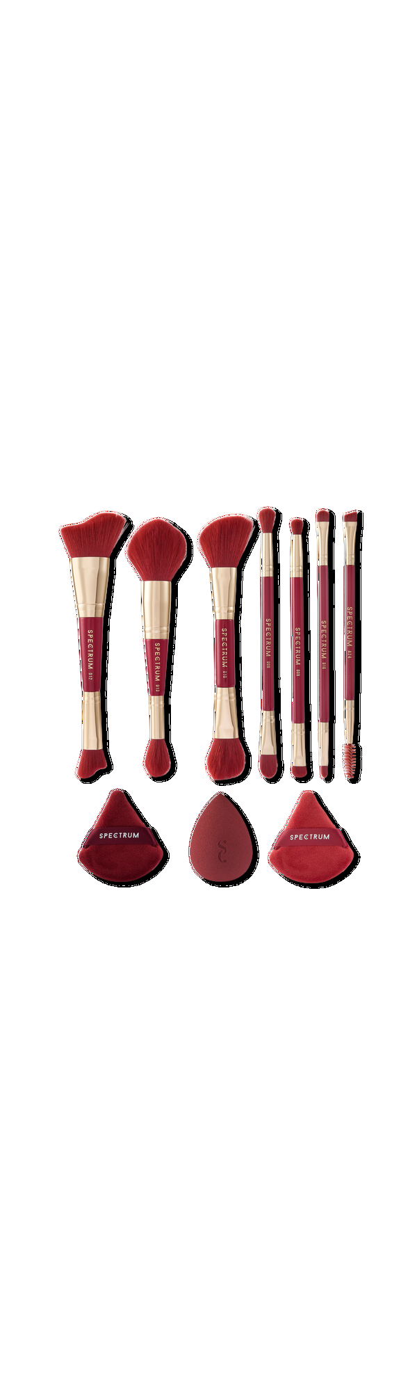 Ulta Spectrum  Very Cherry 10 Piece Makeup Brush Sponge & Puff Set