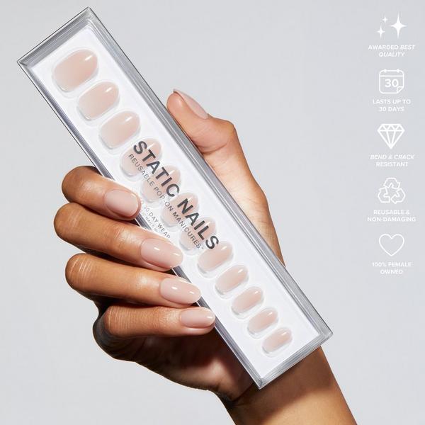 Ulta Static Nails  Barely There Reusable Pop-On Manicures