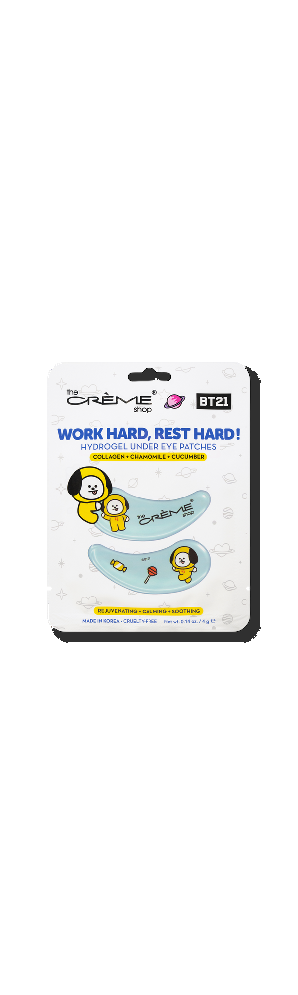 Ulta The Crème Shop  Work Hard Rest Hard BT21 Chimmy Hydrogel Under Eye Patches
