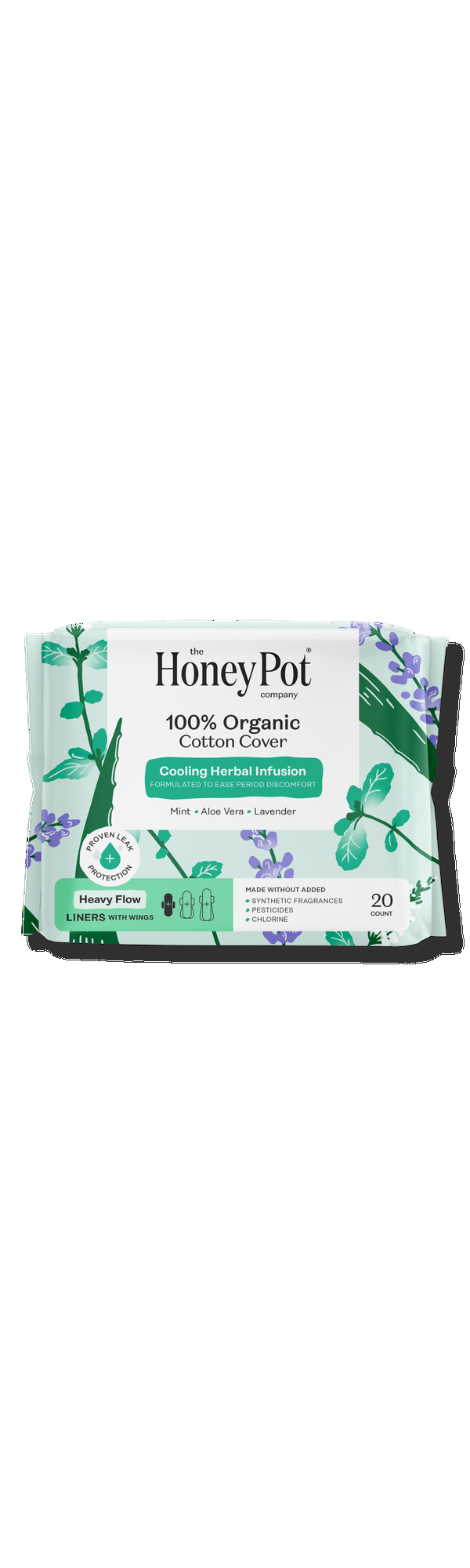 Ulta The Honey Pot Company  Herbal Heavy Flow Pantiliners with Wings