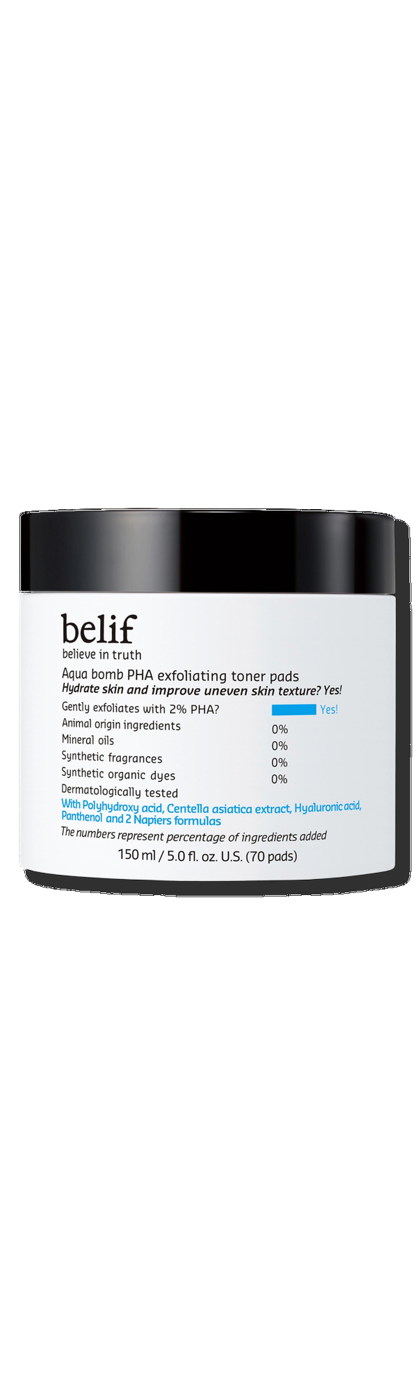 Ulta belif  Aqua Bomb PHA Exfoliating Toner Pads
