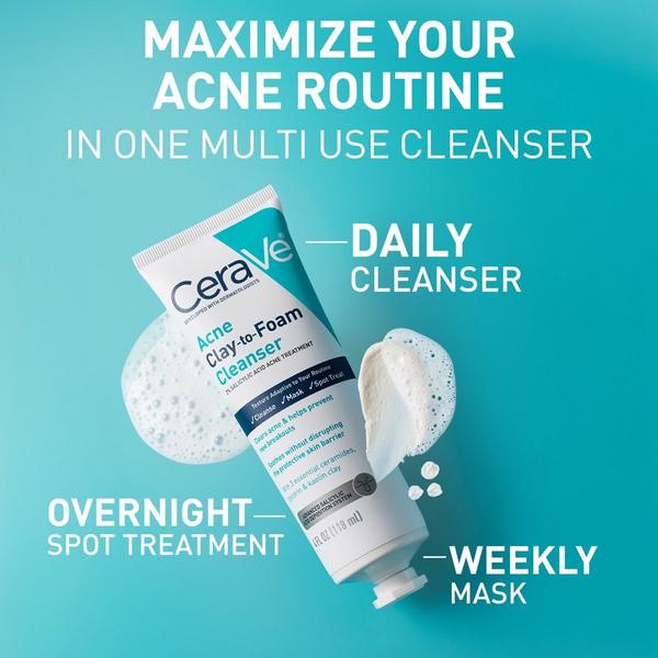Ulta CeraVe  Acne Clay-to-Foam Facial Cleanser