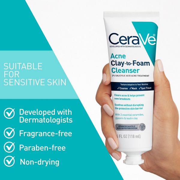 Ulta CeraVe  Acne Clay-to-Foam Facial Cleanser