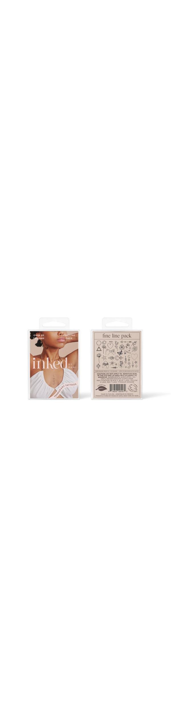 Ulta Inked by Dani  Fine Line Temporary Tattoo Pack